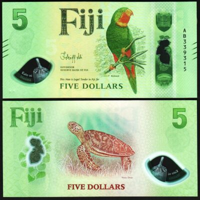 Fiji 5 Dollars 2025/2026, UNC, POLYMER, P-New Sign, New Design