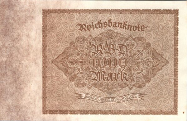 Germany Berlin 1000 Mark 1922, AU / UNC, P-82a, With a Small Dot - Image 3