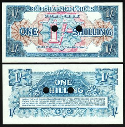 Great Britain, England UK Armed Force 1 Shilling 1956, UNC,P-M26,Security Thread