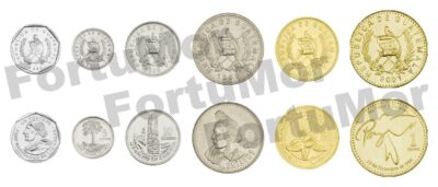 Guatemala  6 Pcs UNC Coin SET, 1 5 10 25 50 Centavos 1 Quetzal 1994 2007