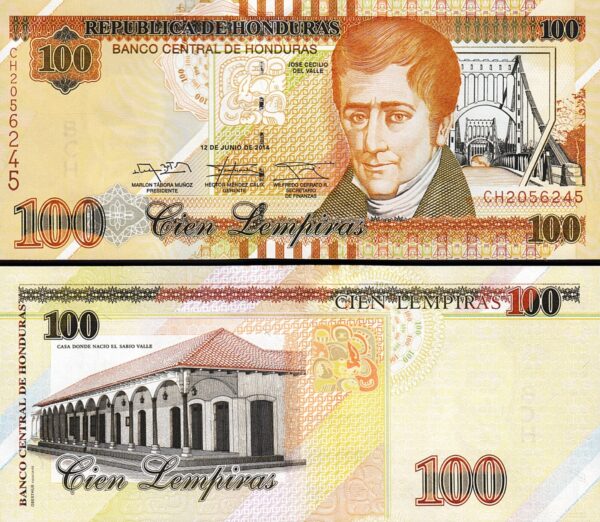 Honduras 100 Lempiras 2014, UNC, P-102b