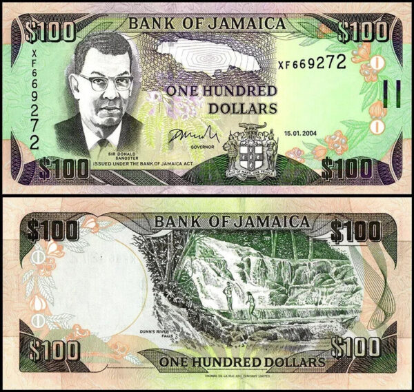 Jamaica 100 Dollars 2004, UNC, P-80d, Prefix XG