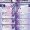 Macau Macao 20 Patacas 2020 (2024), UNC, 5 Pcs LOT, P-New Issue, B N.Ultramarino