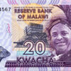 Malawi 20 Kwacha, 2016, STAIRS RADAR 7 DIGIT 7654567, UNC, P-63