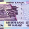 Malawi 20 Kwacha, 2016, STAIRS RADAR 7 DIGIT 7654567, UNC, P-63 - Image 3