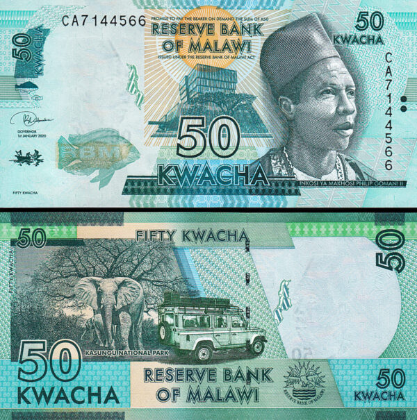 Malawi 50 Kwacha 2020, UNC, 10 PCS Lot, P-64, New Signature - Image 4