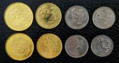 Malaysia UNC 4 Pcs COIN Set , 5 10 20 50 Sen 2022