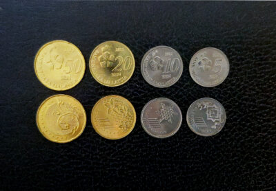 Malaysia UNC 4 Pcs COIN Set , 5 10 20 50 Sen 2022