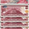 Mexico 20 Pesos 1977, UNC, 5 PCS LOT, Consecutive, P-64d, Series DL Prefix L
