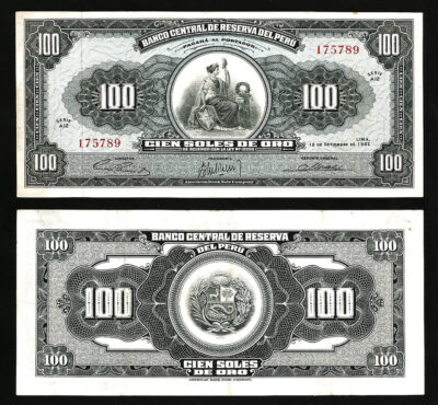 Peru 100 Soles De Oro, 12 September 1962, VF, P-90a