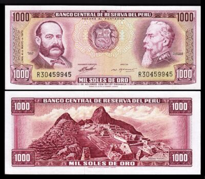 Peru 1000 Soles de Oro 1972, VF, P-105b