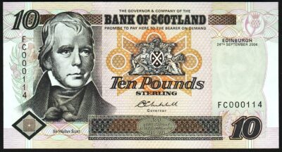 Scotland 10 Pounds 2004, UNC, LOW FC 000114, Commemorative, P-120e