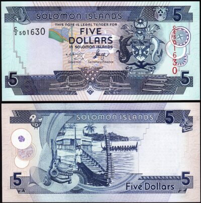 Solomon Islands 5 Dollars 2004 2006, UNC, P-26, Prefix C/2