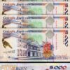 Suriname 5000 Gulden 1997, UNC, 5 Pcs LOT, Consecutive, P-143a