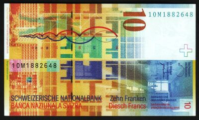 Switzerland 10 Francs 2010, UNC, P-67d