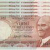 TURKEY 20 LIRA 1979 UNC BLACK SIGN 20 PCS LOT SERI - G - P 187a - Image 3