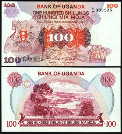 Uganda 100 Shillings 1982, UNC, P-19b