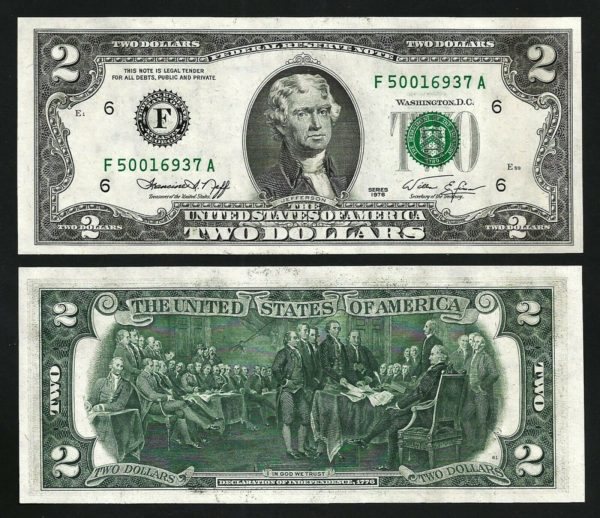 United States, USA, 2 Dollars 1976, UNC, P-461, Atlanta – Georgia ...