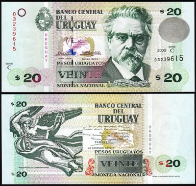 Uruguay 20 Pesos 2000, UNC, P-83, Serie C