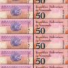 Venezuela 50 Bolivares Soberano 15-1- 2018, UNC, 10 Pcs LOT, Consecutive, P-105a