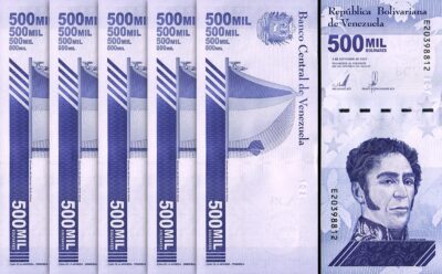 Venezuela 500000 500,000 Bolivares 2020 2021, UNC, 5 Pcs LOT, Consecutive, P-113