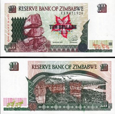 Zimbabwe 10 Dollars 1997, UNC, P-6