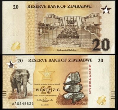 Zimbabwe 20 Zig 2026, UNC, P-116 ,New Design