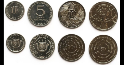 BURUNDI 4 Pcs Coins SET, 1 5 10 50 Francs 1980 2011, UNC