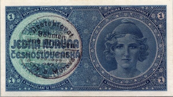 Bohemia & Moravia 1 Korun 1939, UNC , P-1