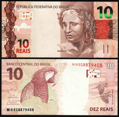 Brazil 10 Reais ND 2010 (2025), UNC, Prefix MN, P-New Date, New Sign