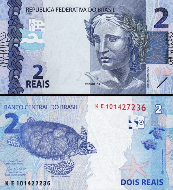 Brazil 2 Reais 2010 (2023),UNC, ½ BUNDLE, Pack 50 PCS,Consecutive,P-252 New Sign - Image 4