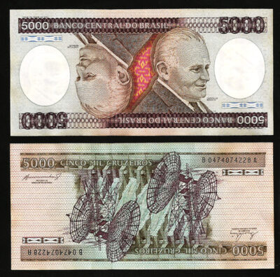 Brazil 5000 Cruzeiros 1984, UNC, P-202c Sign 21