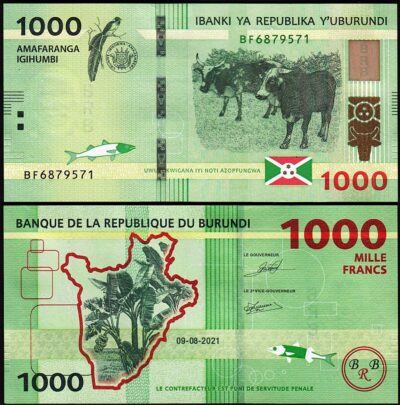 Burundi 1000 Francs 2021, UNC, P-51