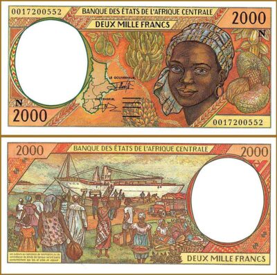 CENTRAL AFRICAN STATES , EQUATORIAL GUINEA 2000 FRANCS 2000, AU-UNC, P-503Ng