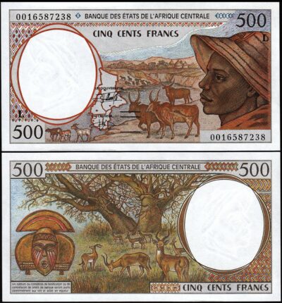 Central African States Gabon 500 Francs 2000, aAU, P-401Lg