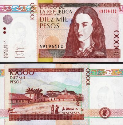 Colombia 10000 Pesos 2011, UNC, P-453