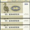 Denmark 10 Kronur 1978, UNC, 5 PCS LOT, P-48h, Serie 1972