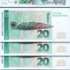 Germany 20 Mark 1993, UNC, 5 Pcs LOT, Consecutive, P-39b