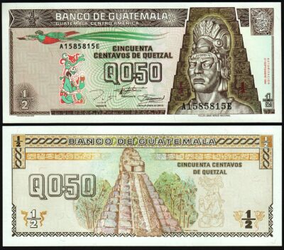 Guatemala 1/2, 0,50 Quetzal 1994, UNC, P-86b