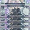 Guyana 100 Dollars 2022, UNC- 5 Pcs LOT,  P-36e