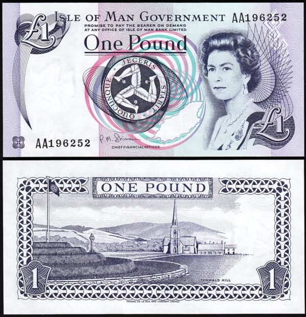 Isle of Man 1 Pound 2009, UNC, 5 Pcs LOT, Consecutive, P-40c, Prefix AA - Image 3