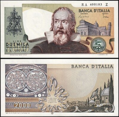 Italy 2000 2,000 Lire 1983, UNC, P-103c, GALILEO, Sign Ciampi - Stevani