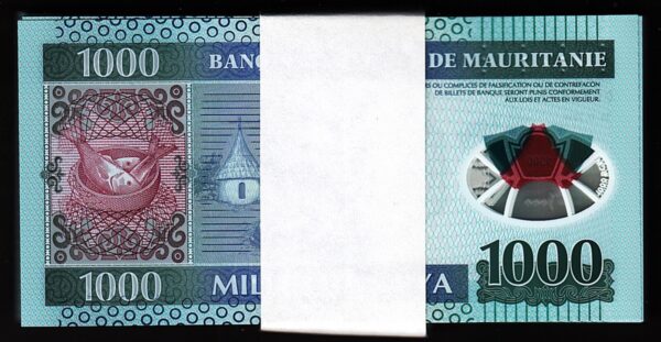 Mauritania 1000 Ouguiya 2014, UNC, BUNDLE, Pack of 100 PCS, POLYMER, P-19 - Image 3