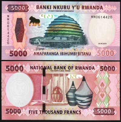 Rwanda 5000 Francs 2024, UNC, P-45 New Design