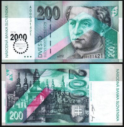 Slovakia 200 Korun 2000, UNC, Millenium, Commemorative, P-37