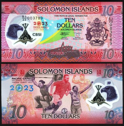 Solomon Islands 10 Dollars 2023, UNC, Commemorative, Pacific Games, P-39