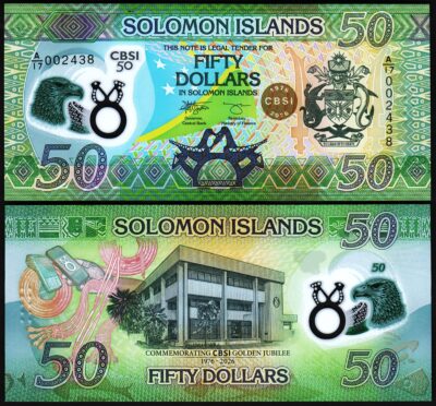 Solomon Islands 50 Dollars 2026, UNC, Comm, CBSI 50th Year,POLYMER,Low A00, P-39
