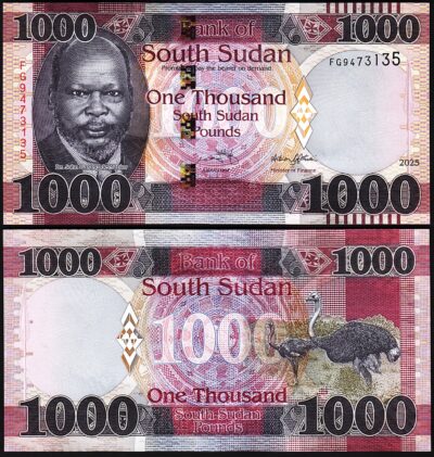 South Sudan 1000 Pounds 2025, UNC, P-New, NEW SIGN