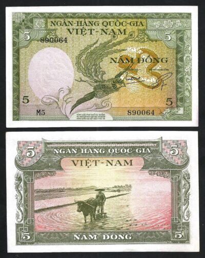 South Vietnam 5 Dong, 1955, XF , P-2a