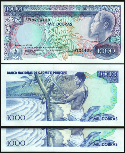 St. Saint Thomas - Sao Tome 1000 Dobras 1989, UNC, 2 Pcs PAIR, Consecutive, P-62